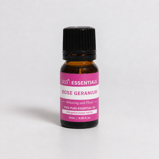 Rose Geranium Essential Oil 10mL bottle, front view